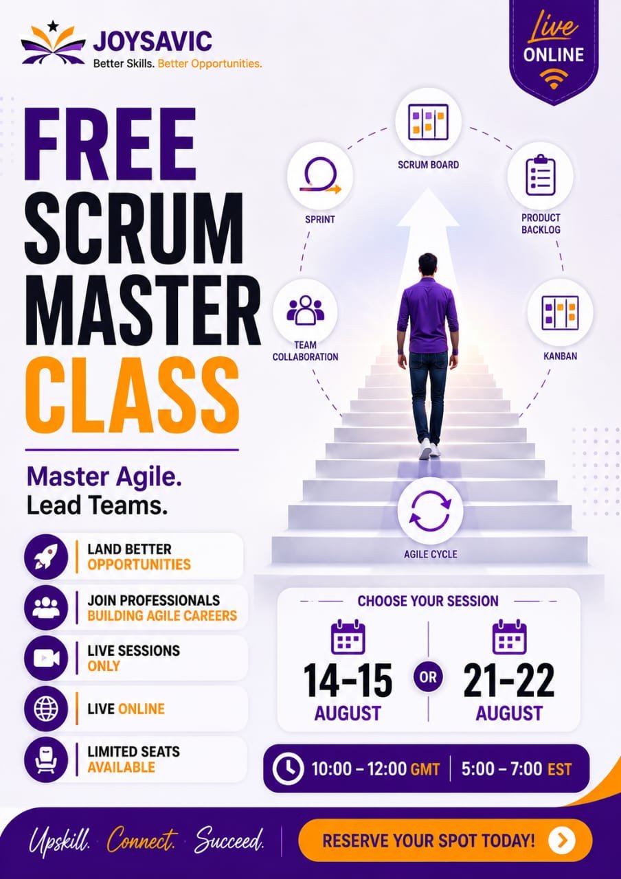 Free Scrum Master Class &ndash; live online 14&ndash;15 & 21&ndash;22 August